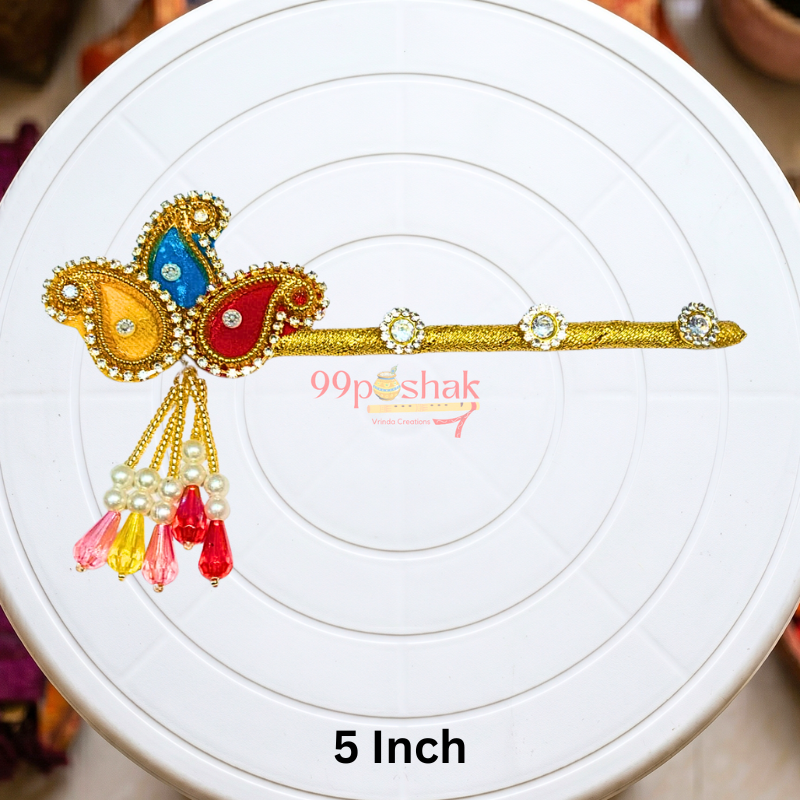 Bal Gopal Handmade Bansuri for Krishna Idol Decoration