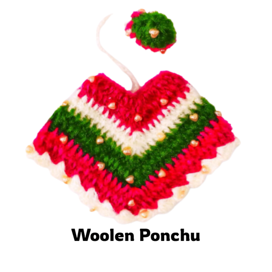 Laddu Gopal Woolen Ponchu - Size 1 to 7 - Multicolor