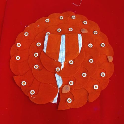 Simple Orange Velvet Dress for Laddu Gopal