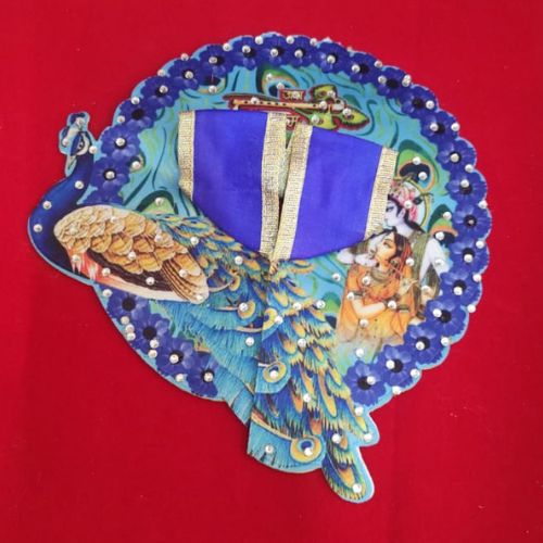 Peacock Style Laddu Gopal Poshak – Vibrant Dress Inspired by Mor Pankh Elegance