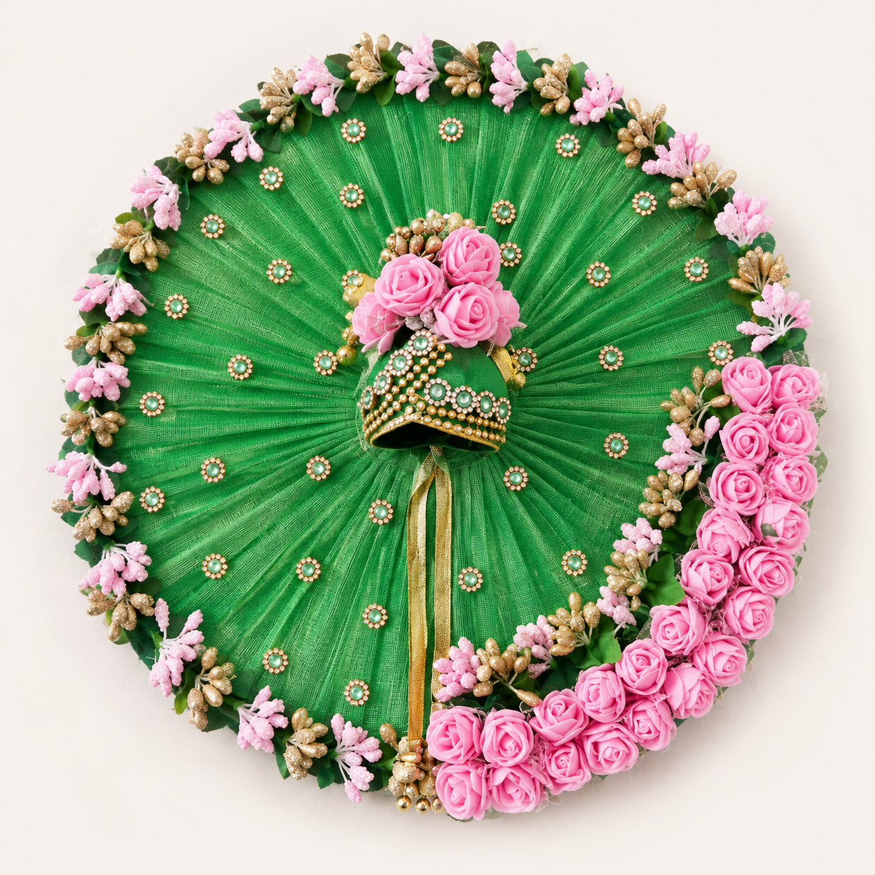 Exclusive Laddu Gopal Heavy Poshak | Beautiful Handmade Thakur Ji Dress for Temple Shringar, Festivals & Gifting Green