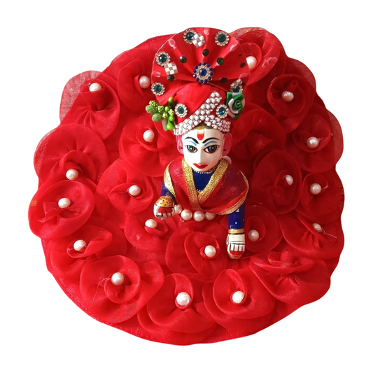 Red Heavy Dress with Pagdi for Laddu Gopal ji