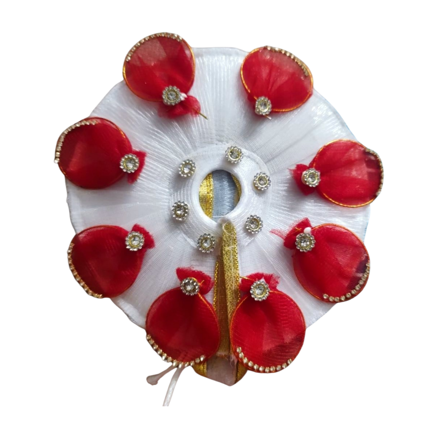White and Red Dress with Pagdi for Laddu Gopal ji