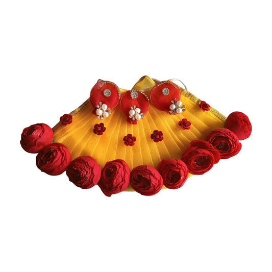 Mata Rani Navratri Dress Yellow Free Chauli Chunri