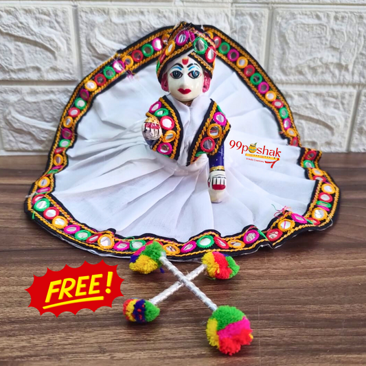 Laddu Gopal Navratri Garba Dress White Free Dandiya