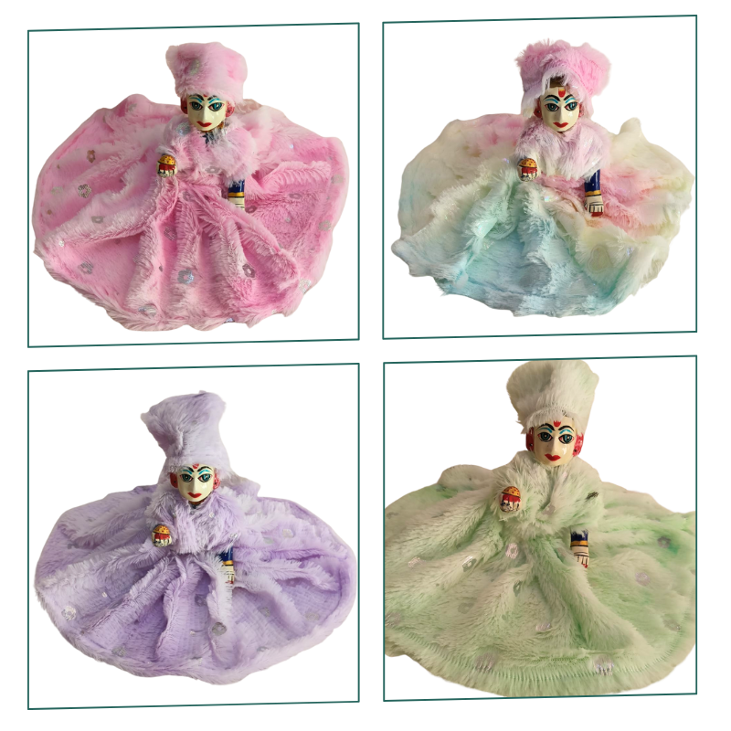Laddu Gopal Winter Chamki Fur Dress Pack of 4