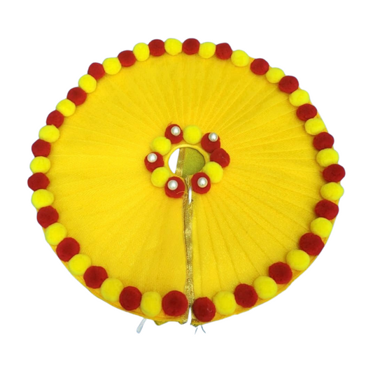 Yellow and Red Dress with Pagdi for Laddu Gopal ji