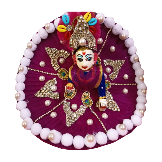 Janmashtmi special Purple Heavy Poshak with Pagdi for Laddu Gopal ji