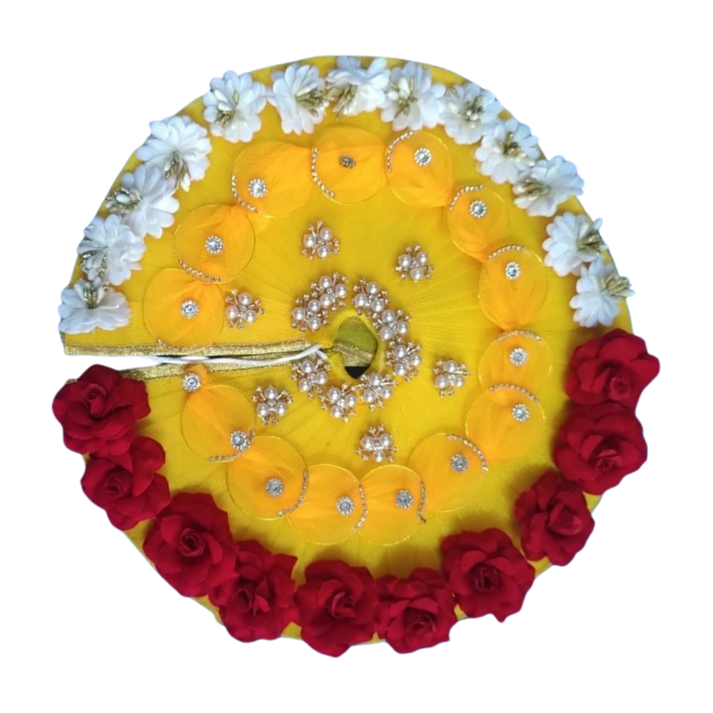 Yellow Heavy Poshak with Pagdi for Laddu Gopal ji