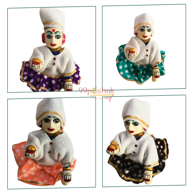 Woollen Kurta Dhoti Set for Laddu Gopal - Single Pc - Mix Color