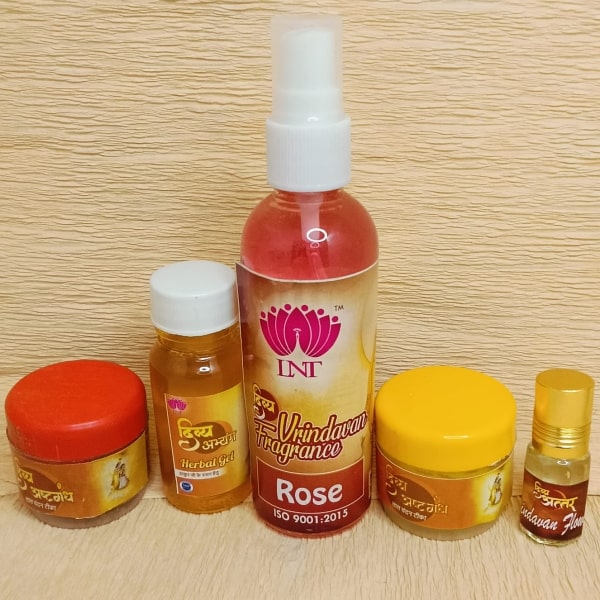 Combo of Abhyang Herbal Gel Divya Perfume Chandan Attar for Laddu Gopal (5 items)