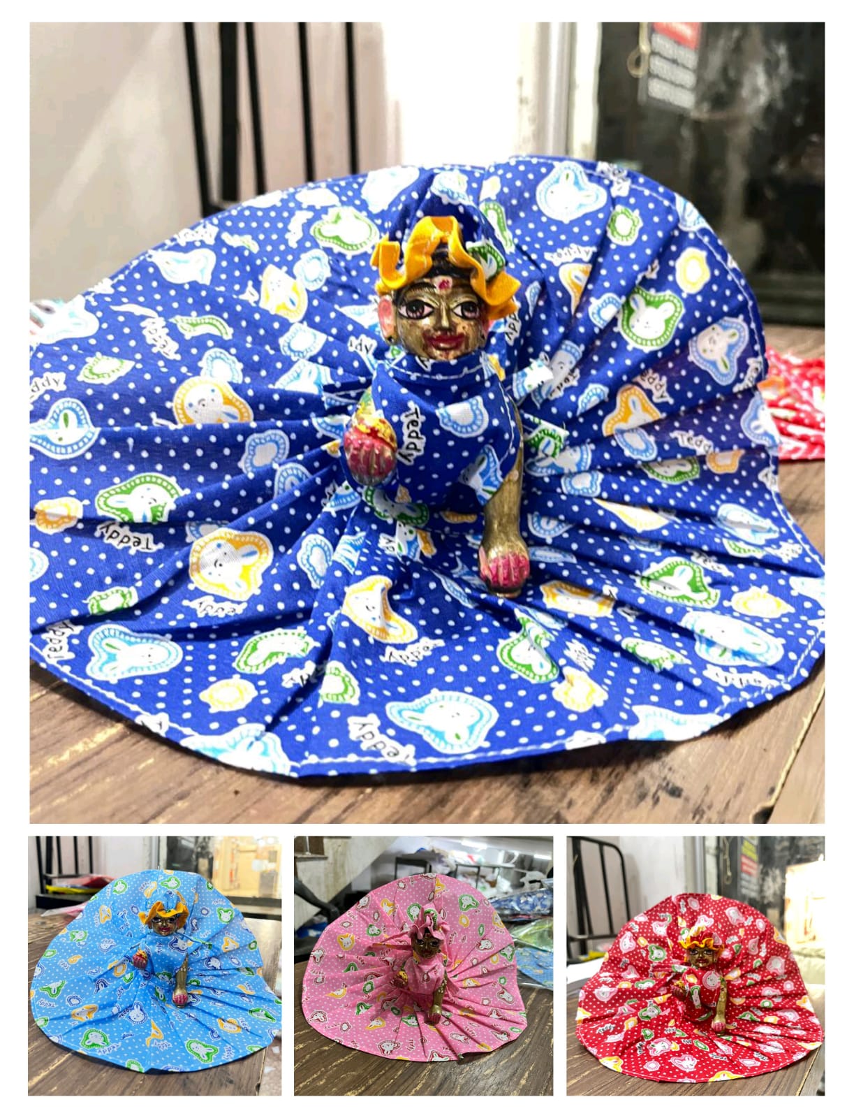 Laddu Gopal Summer Cotton Dress - Pack of 4 - Mix Color