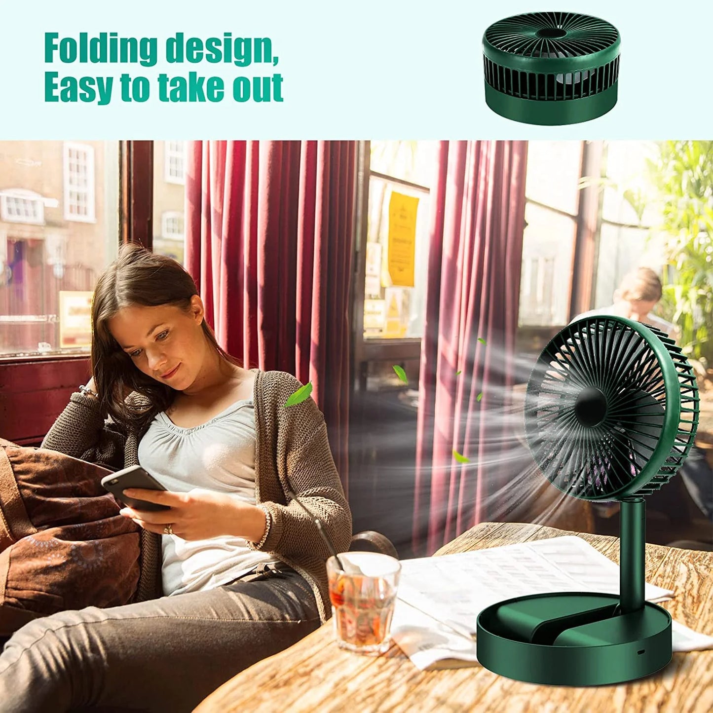 Laddu Gopal Adjustable Portable Desktop Fan - Telescopic Silent Personal Cooling Fan