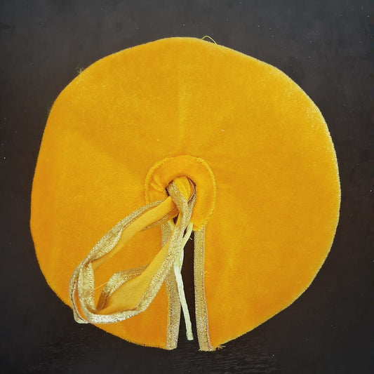 Laddu Gopal Velvet Base Dress Yellow Color