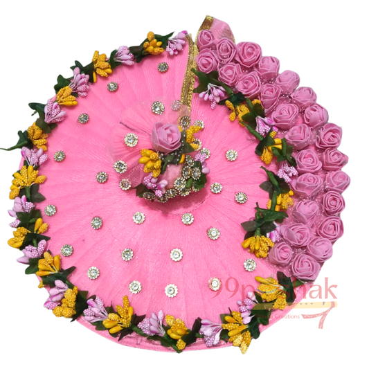 Laddu Gopal Janmashtami Dress Heavy Base Handmade with Pagdi Pink