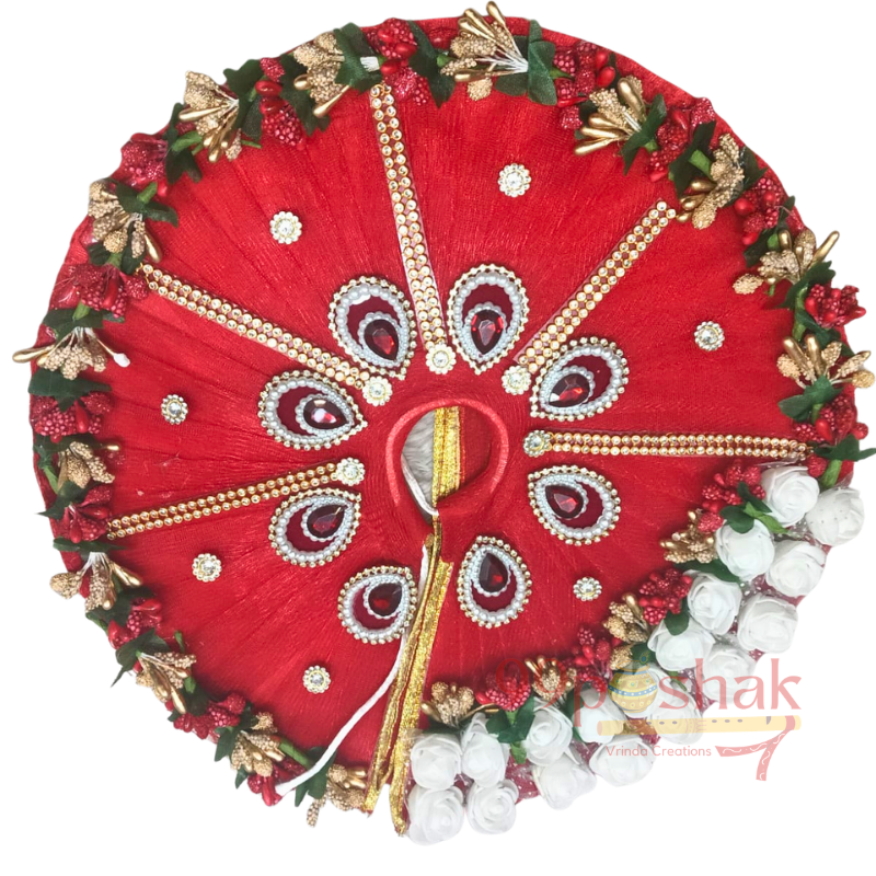 Laddu Gopal Janmashtami Dress Heavy Base Handmade with Pagdi Red