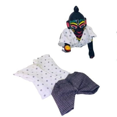 Pant Shirt for Laddu Gopal White & Blue Color - 1Set