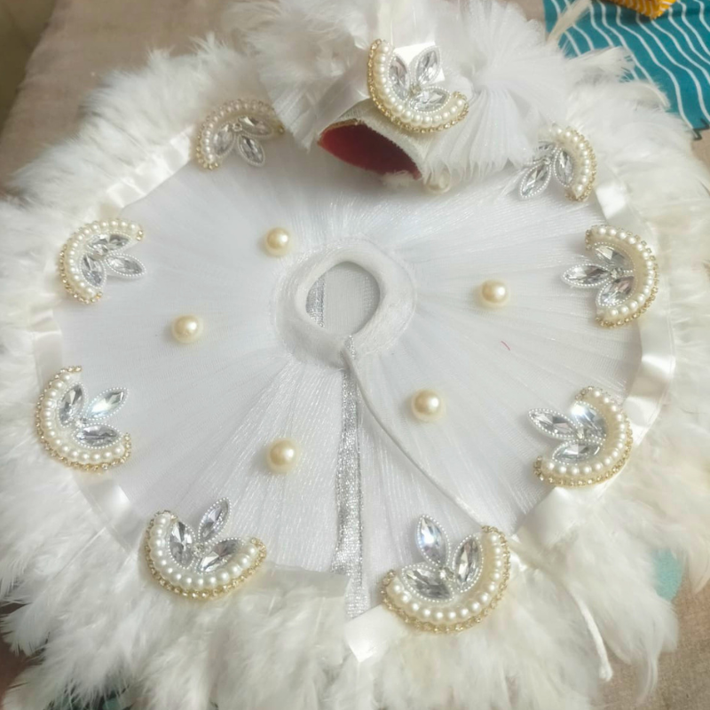 Laddu Gopal / Thakur Ji White Dress for Sharad Purnima