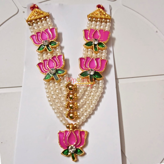 Laddu Gopal Lotus Flower Pearl Mala Festival