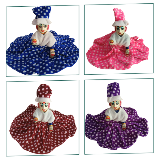 Bal Gopal Winter Velvet Dotted Print Dress Pack of 4