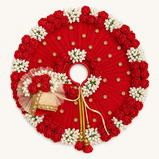 Luxury Laddu Gopal Handmade Dress | Heavy Designer Thakur Ji Poshak for Festival, Pooja & Gift Red