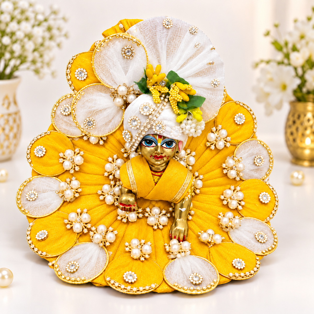 Laddu Gopal Designer Diwali Dress for Bal Gopal Yellow