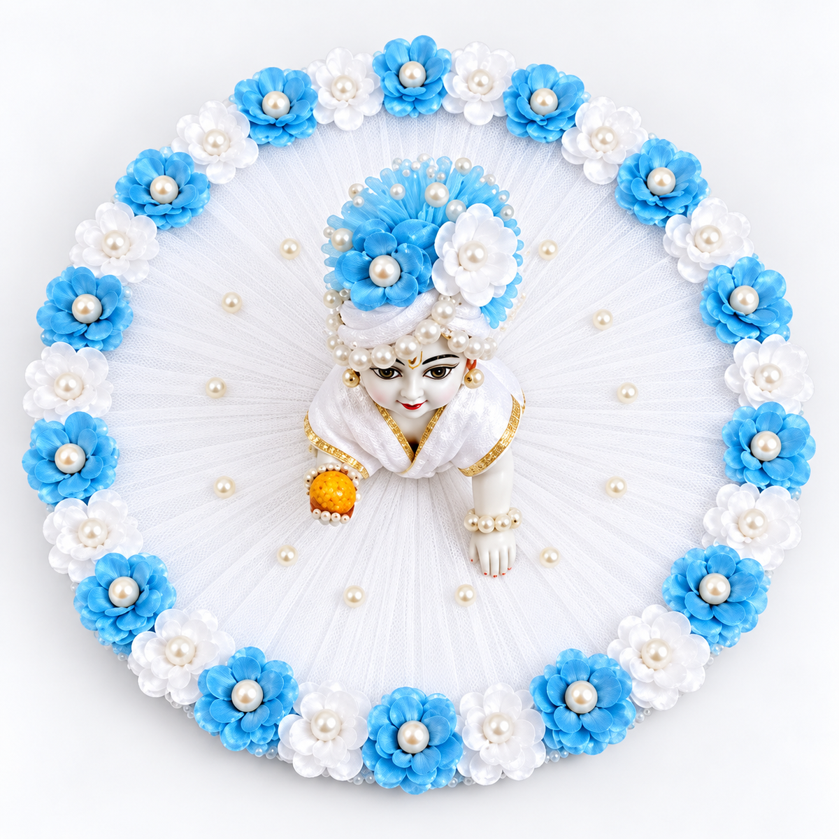 Laddu Gopal Shubh Deepawali Dress – Traditional Poshak Sky Blue