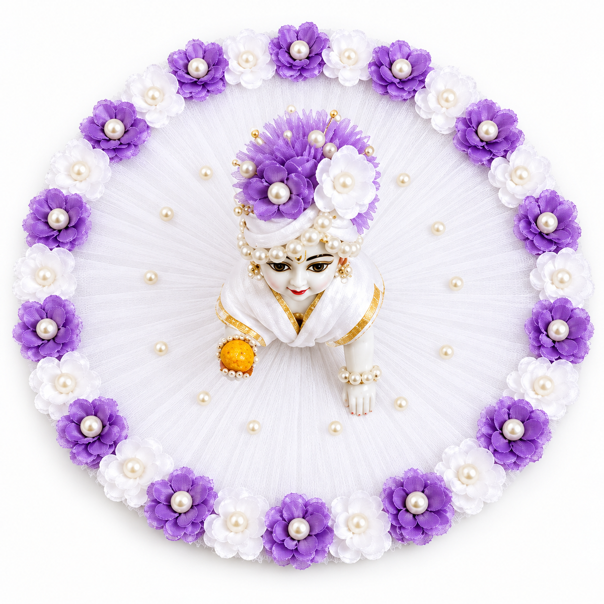 Laddu Gopal Diwali Outfit – Designer Krishna Ji Dress Levender