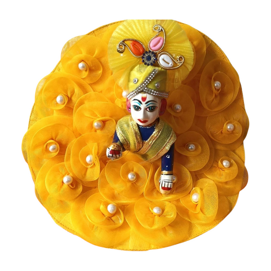 Yellow Heavy Dress with Pagdi for Laddu Gopal ji