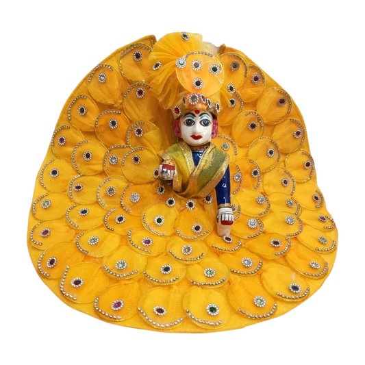 Janmashtmi special Yellow Heavy Poshak with Pagdi for Laddu Gopal ji
