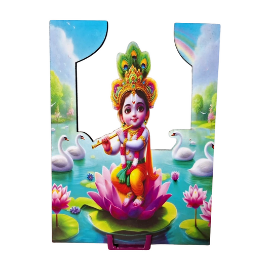 Krishna Wooden Decorative Cutouts for Laddu Gopal Ji (6Inch)