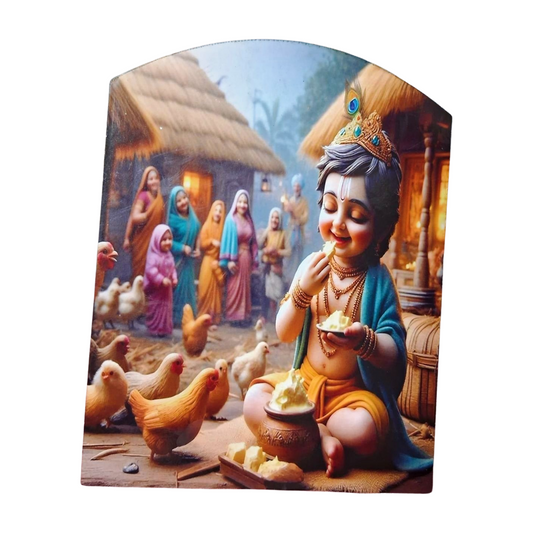 Makhan chor Wooden Cutouts for Laddu Gopal Ji decor
