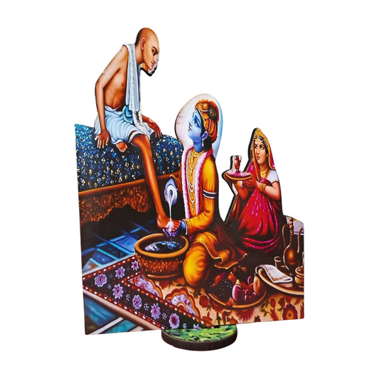 Sudama Krishna Wooden Decorative Cutouts (6Inch)