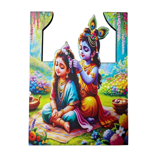 Radha Krishna Festive Wooden Cutouts for Laddu Gopal Ji