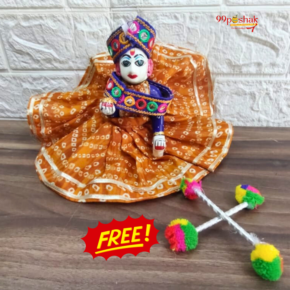 Laddu Gopal Navratri Garba Dress Orange Free Dandiya