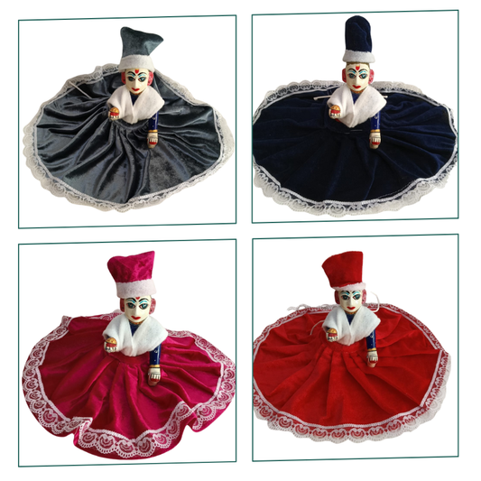 Laddu Gopal Winter Velvet Dress with Lace Pack of 4