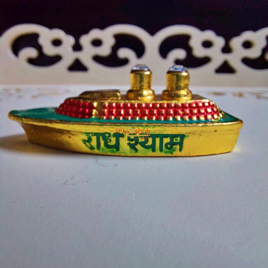 Radhe Shyam Printed Big Metal Ship for Laddu Gopal