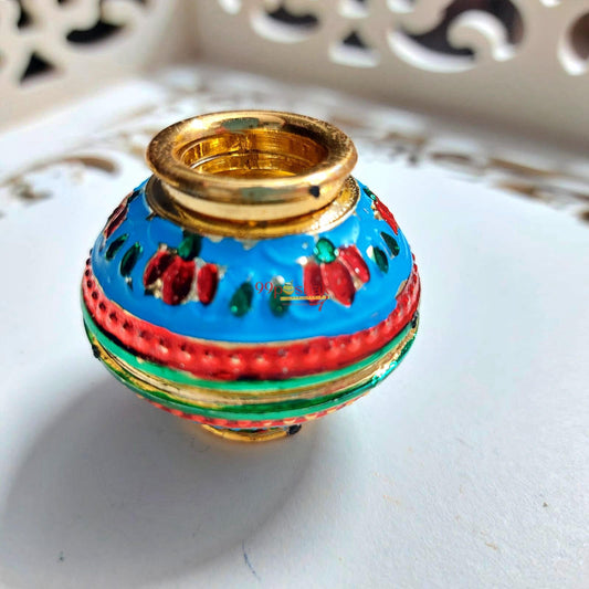 Metalic Gold Plated Makhan Matki - Color Painted