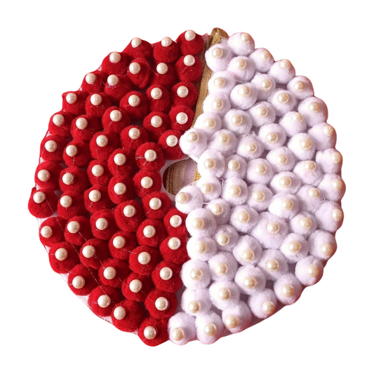 White and red Heavy Dress with Pagdi for Laddu Gopal ji