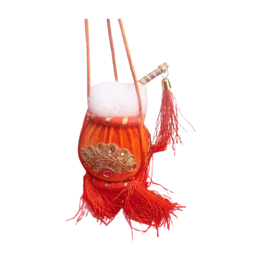 Orange Hanging Dahi Handi for Laddu Gopal ji