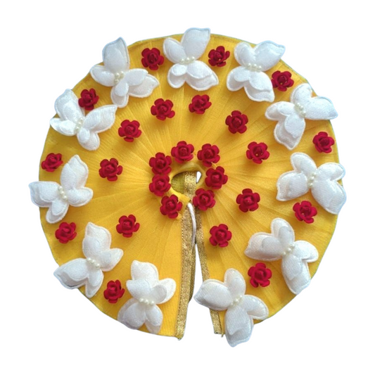 Yellow and Red Dress with Pagdi for Laddu Gopal ji