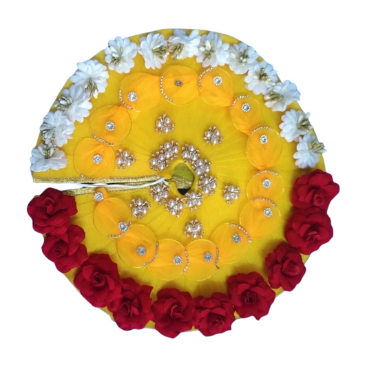 Yellow Heavy Poshak with Pagdi for Laddu Gopal ji