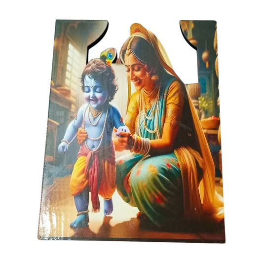 Krishna Maiya Yashoda Wooden Cutouts for Laddu Gopal Ji decor