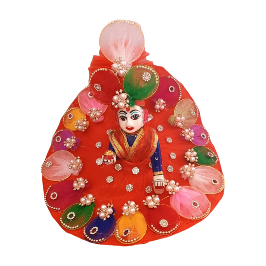 Janmashtmi special Red Heavy Poshak with Pagdi for Laddu Gopal ji