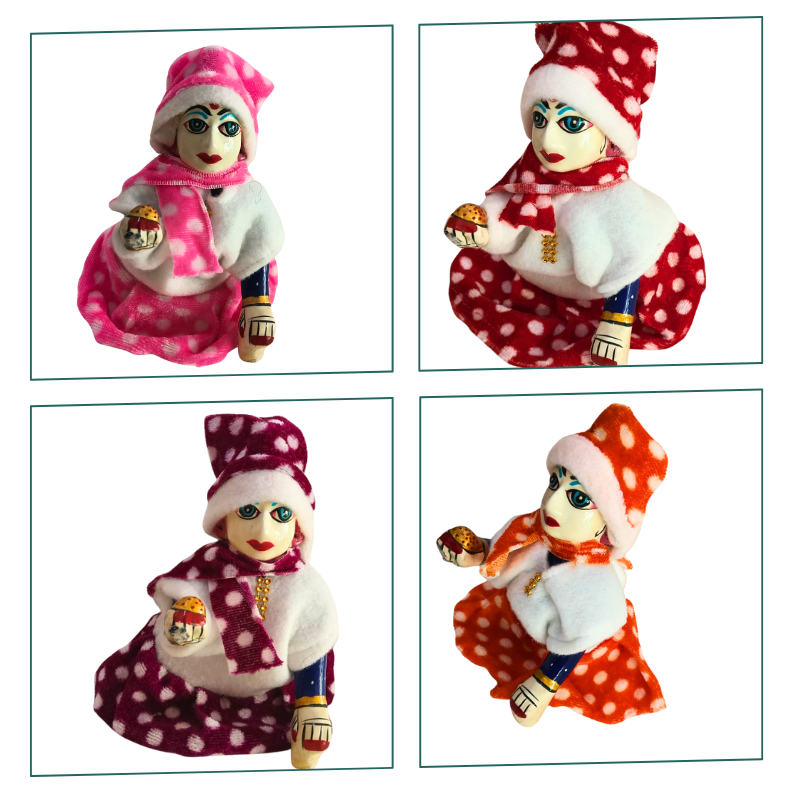 Winter Kurta Dhoti Patka with Cap for Laddu Gopal Pack of 4