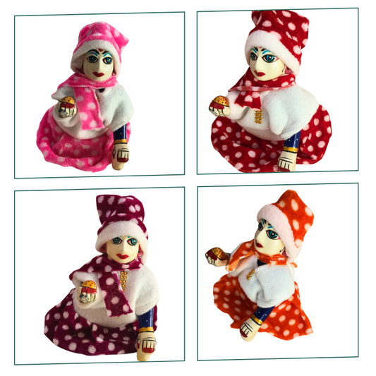 Winter Kurta Dhoti Patka with Cap for Laddu Gopal Pack of 4