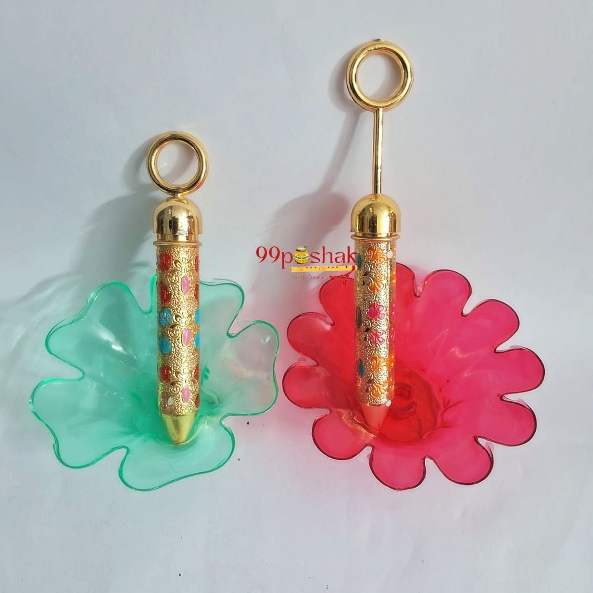 Holi Tub and Pichkari Combo of 2 - Green & Pink Color