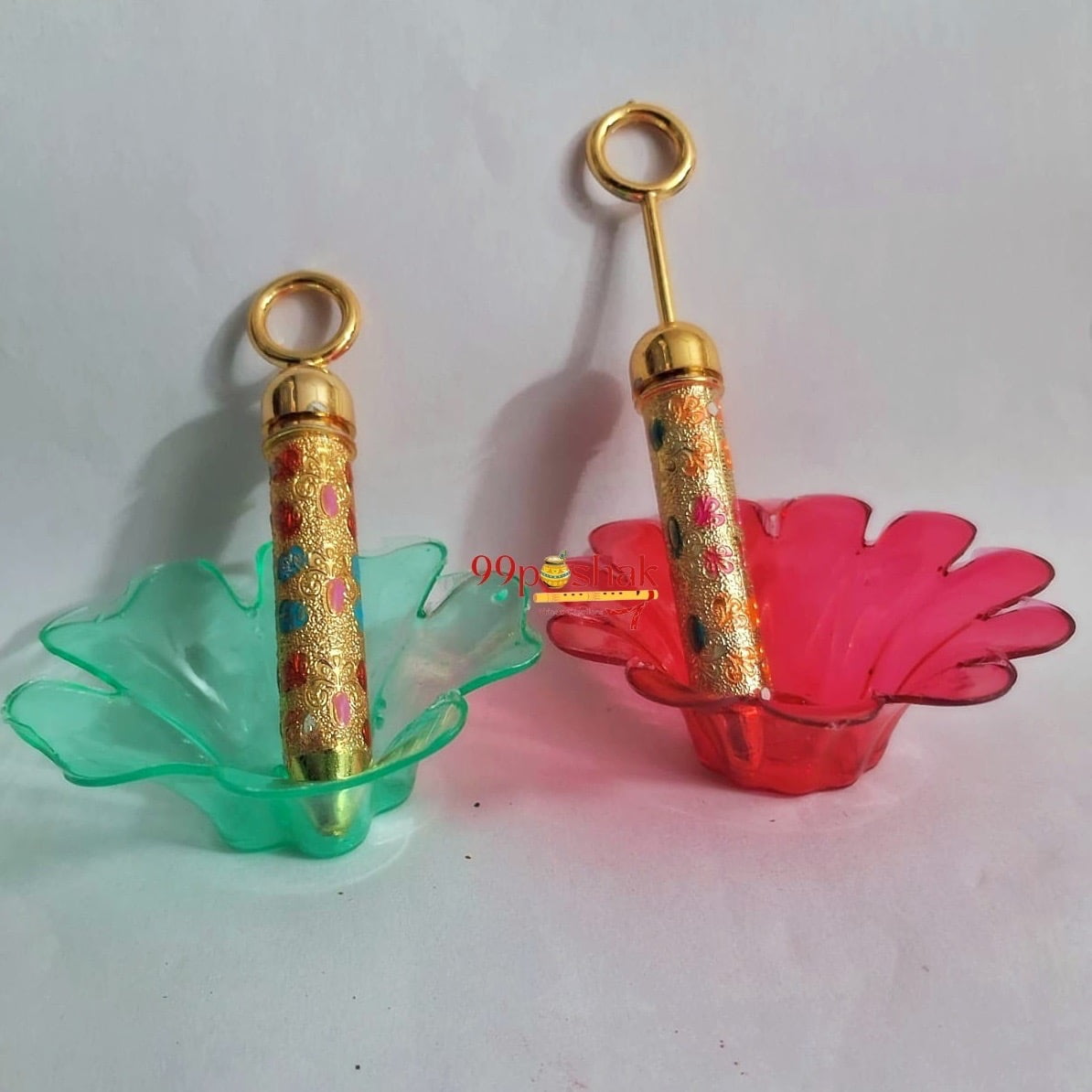 Holi Tub and Pichkari Combo of 2 - Green & Pink Color