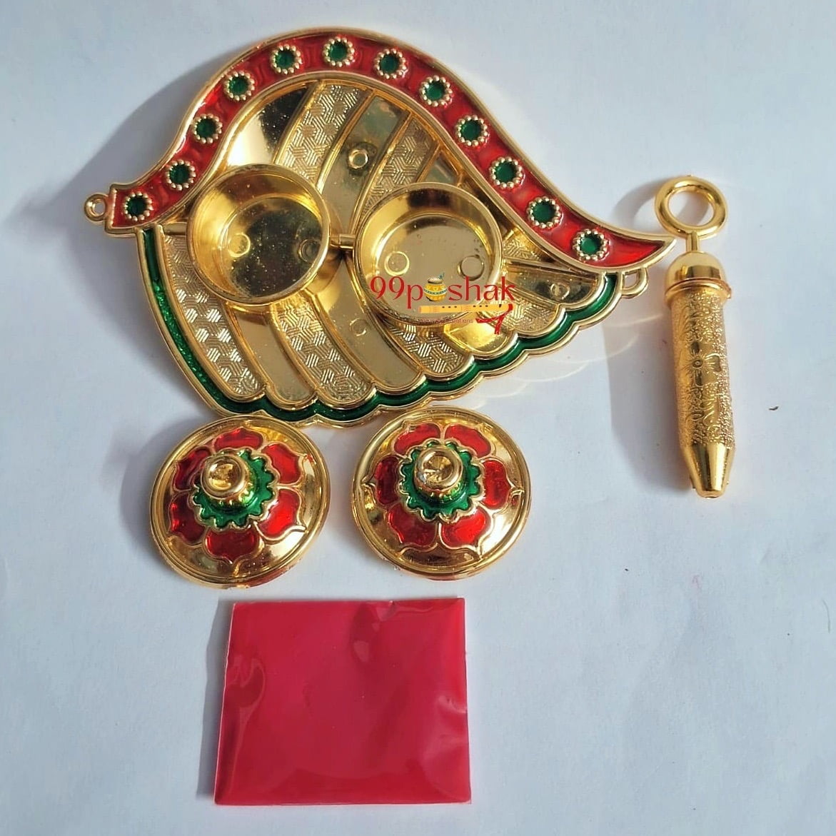 Holi Leaf Shape plate with Gulal Pichkari