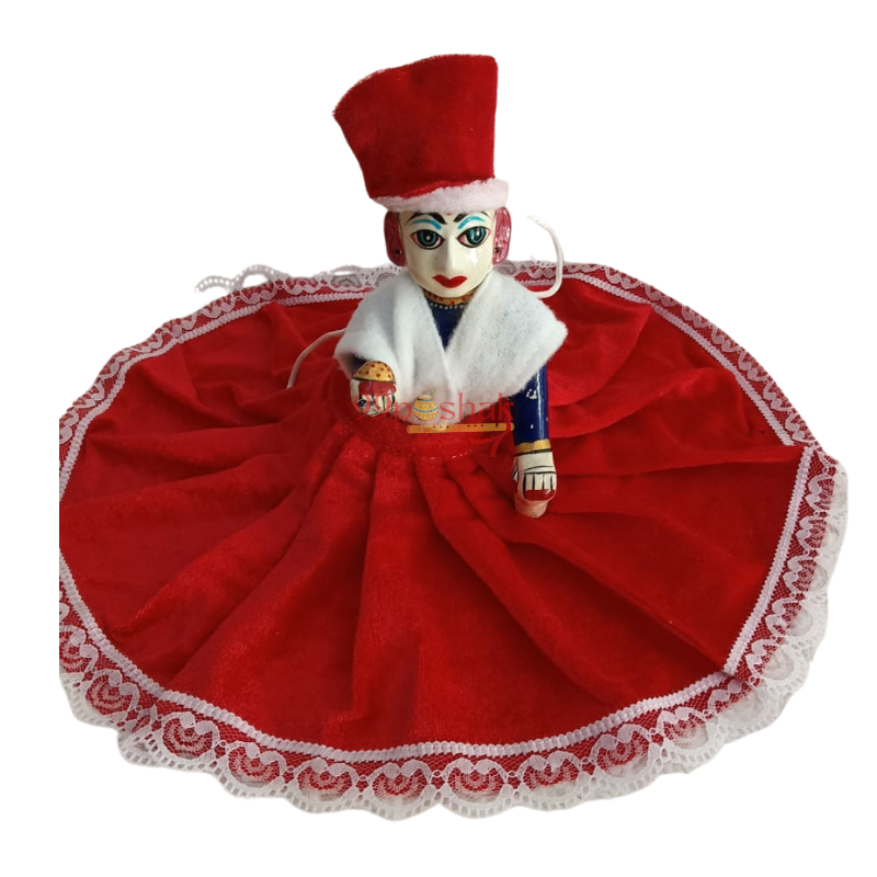 Laddu Gopal Woolen Velvet Dress with Lace - Single Pc - Random Color